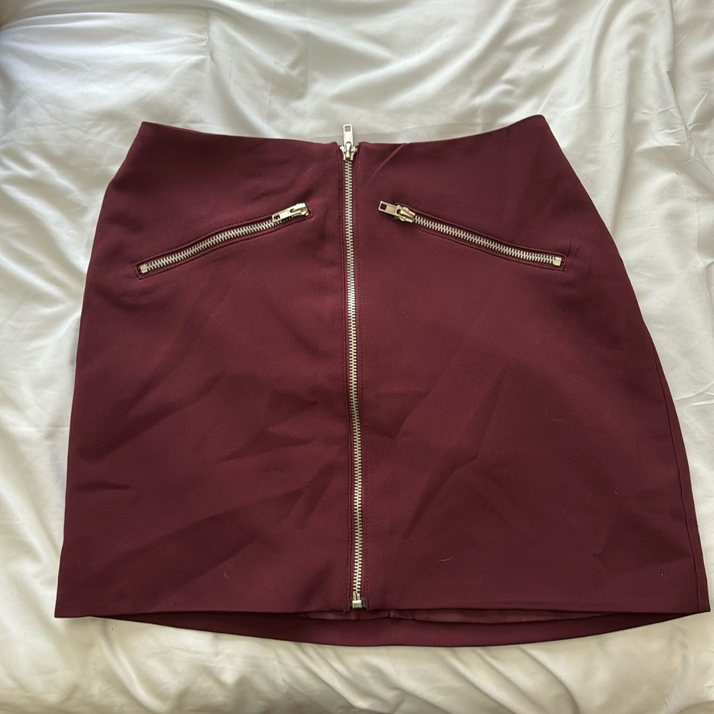 Zippered mini skirt